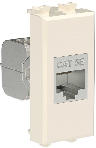 Розетка компьютерная экранированная модульная DKC Avanti 1-м. 1 мод. RJ45 5е ванильная дымка картинка